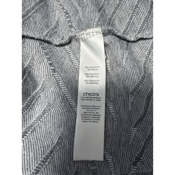 Chico's Womens Gray Textured Knit Tunic Top With Elbow Sleeves Size 3 US XL - Picture 6 of 8